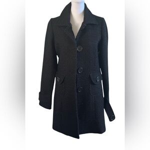 Poetry Black Textured Button Front Coat
